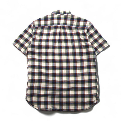 Barbour Camicia Button-Down a Maniche Corte, Taglia M, Marrone a Quadri, Cotone, MSH5151BE11, Made in Portogallo