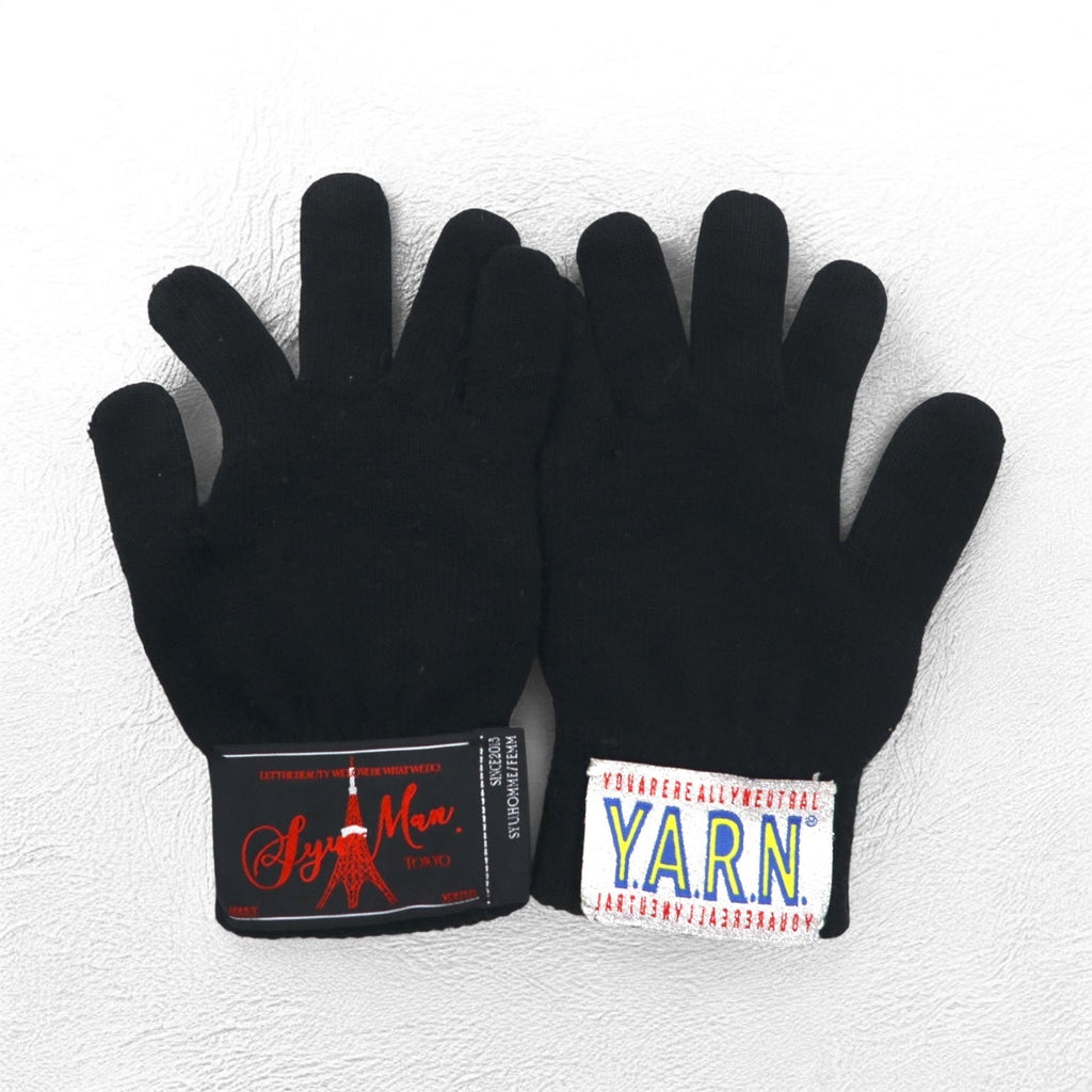 SYUMAN × Y.A.R.N. 23AW Guanti in maglia Hand knitting Gloves Guanti Teschio Croce
