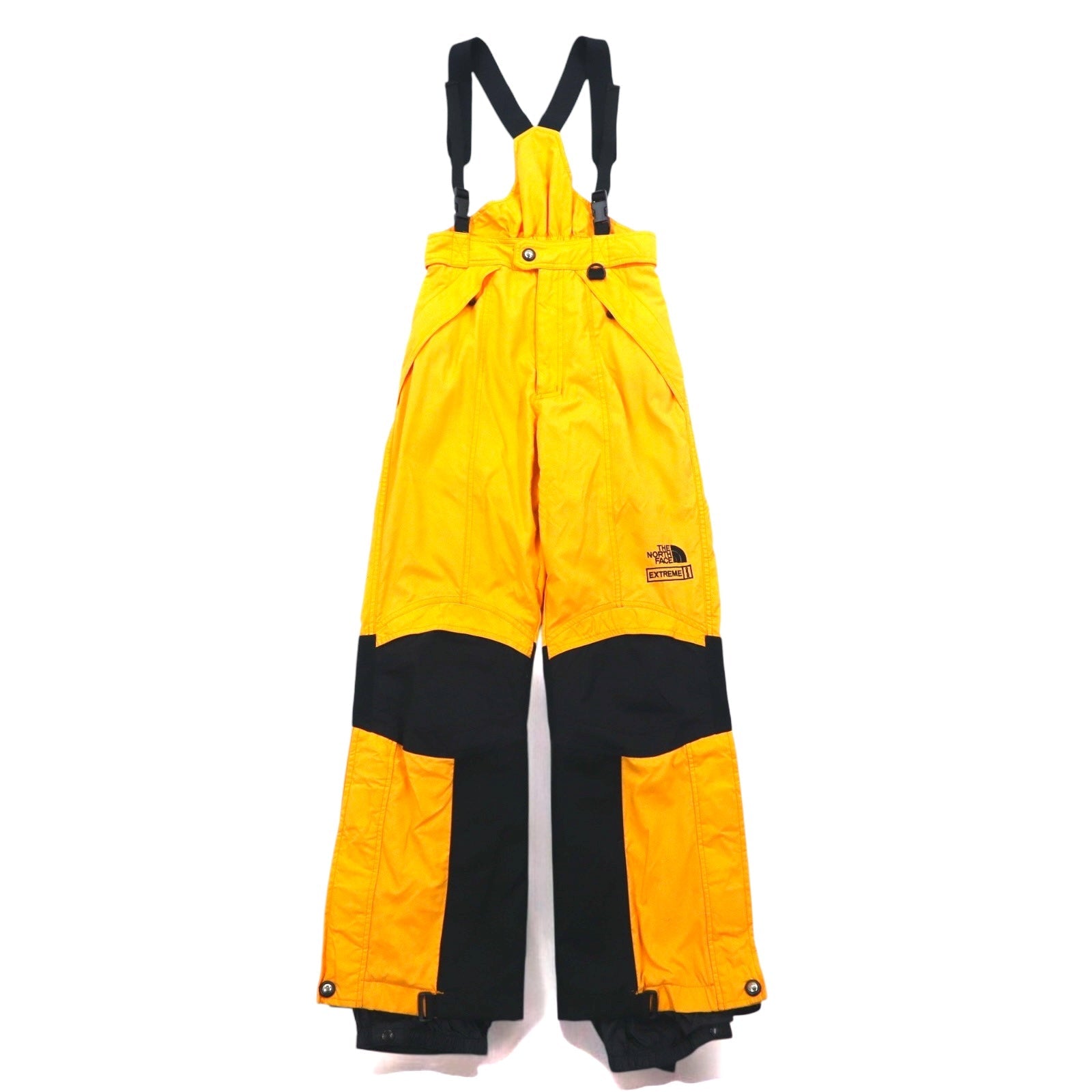 THE NORTH FACE anni '90 Extreme Overall Tuta da sci Pantaloni S Giallo Nylon Bretelle