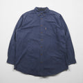 Woolrich ボタンダウン フランネルシャツ XL ネイビー 胸ポケット MIDNIGHT BLUE HEATHER 6433