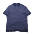 Polo by Ralph Lauren anni '90, polo a righe XL, blu navy, cotone, piccolo logo pony ricamato