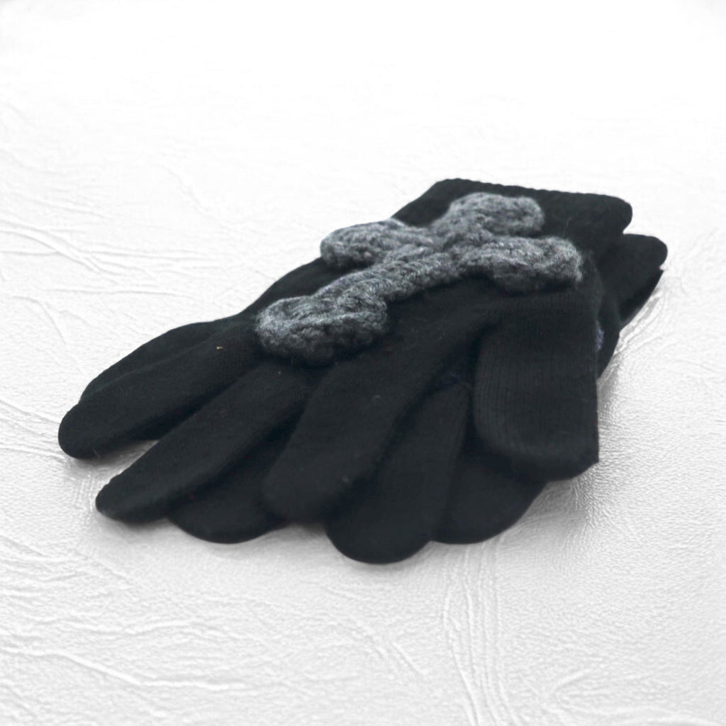SYUMAN × Y.A.R.N. 23AW Guanti in maglia Hand knitting Gloves Guanti Teschio Croce