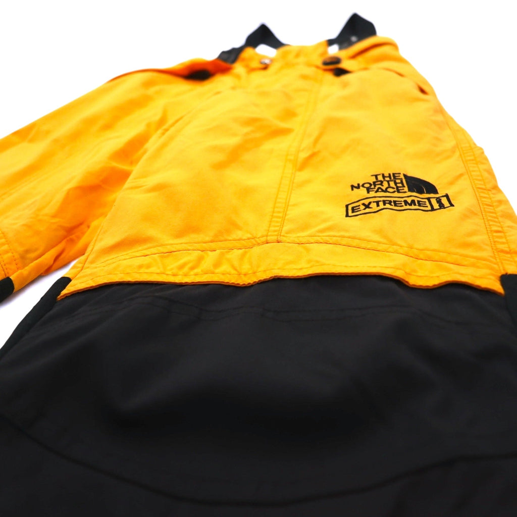 THE NORTH FACE anni '90 Extreme Overall Tuta da sci Pantaloni S Giallo Nylon Bretelle