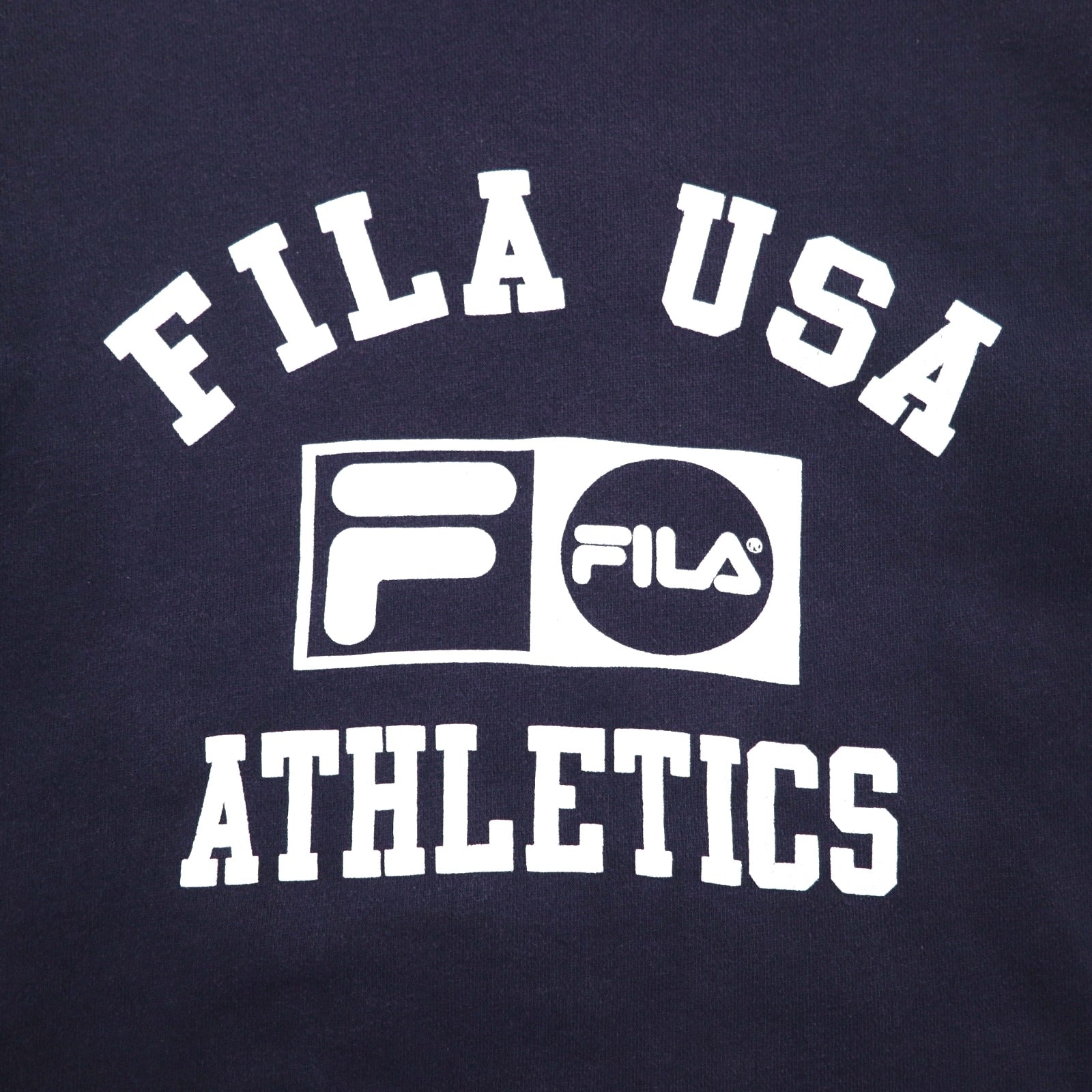 FILA Canada Anni '90 College Logo Felpa L Blu Navy Cotone Stampa