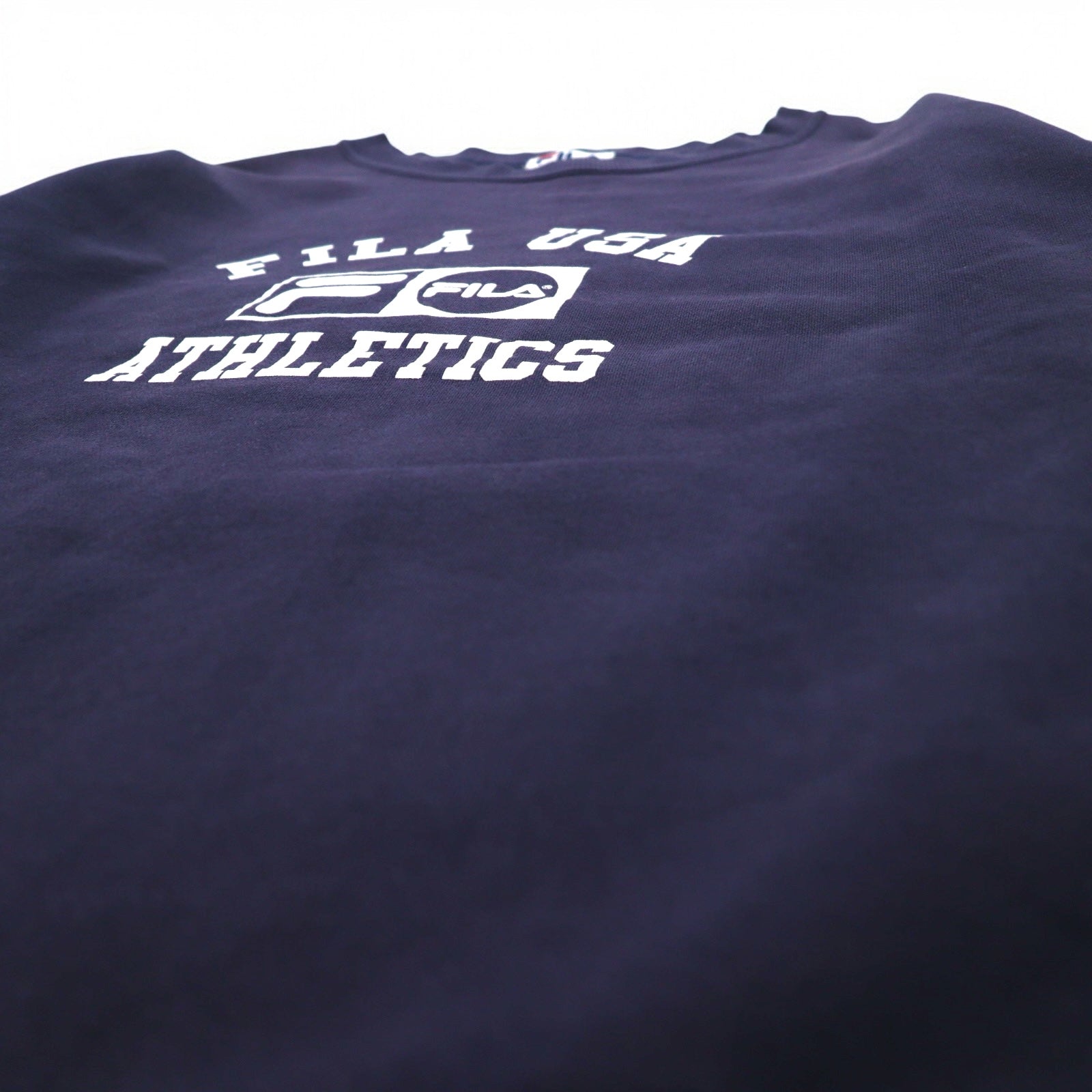 FILA Canada Anni '90 College Logo Felpa L Blu Navy Cotone Stampa