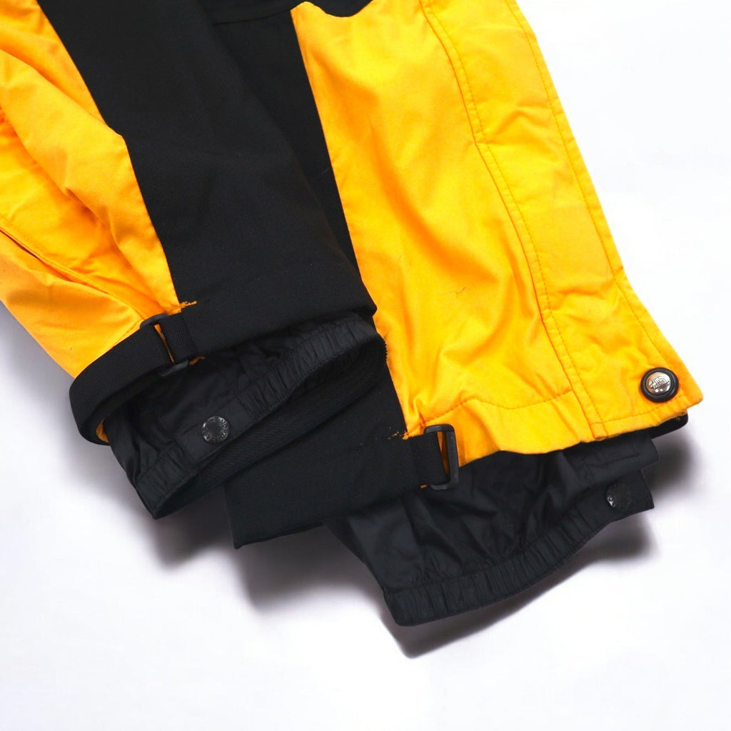 THE NORTH FACE anni '90 Extreme Overall Tuta da sci Pantaloni S Giallo Nylon Bretelle