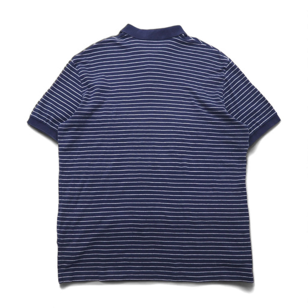 Polo by Ralph Lauren anni '90, polo a righe XL, blu navy, cotone, piccolo logo pony ricamato