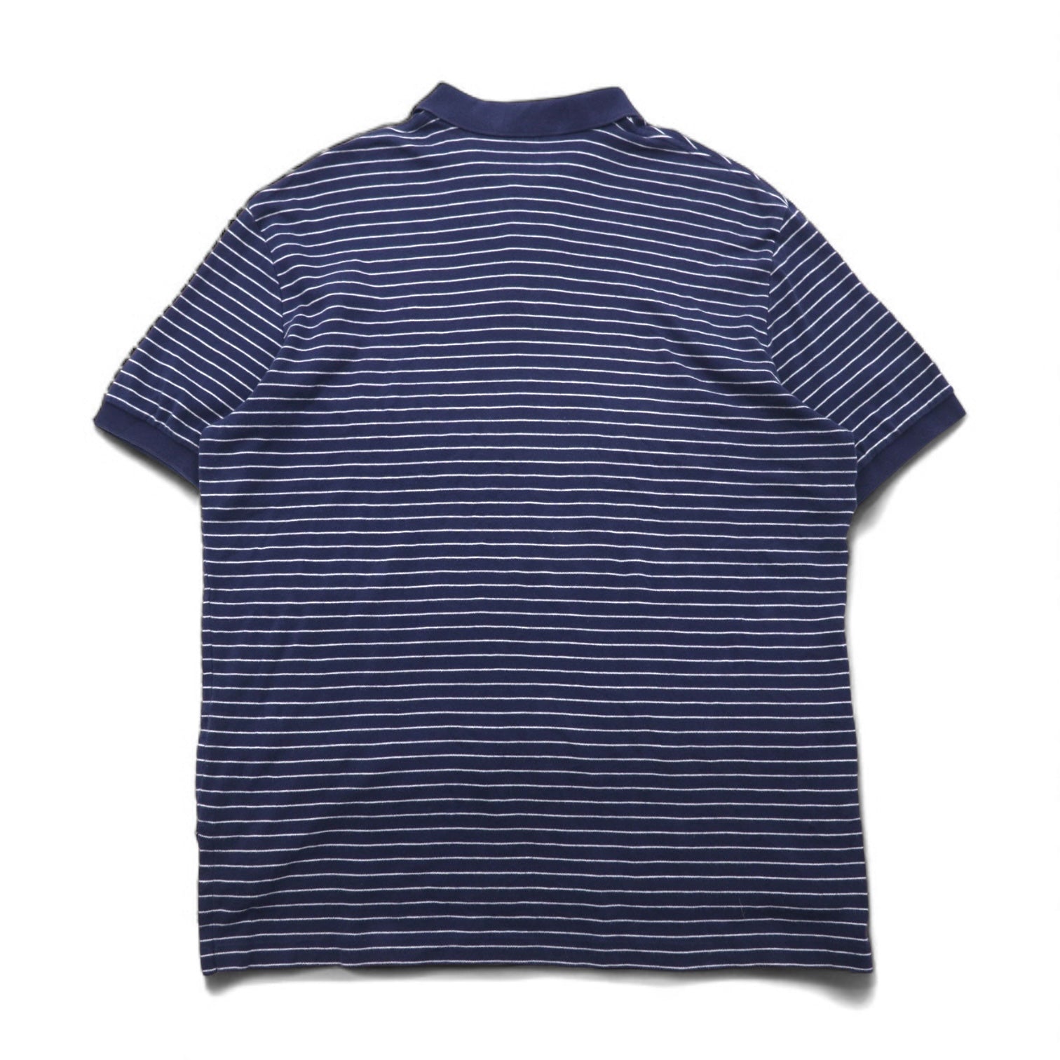 Polo by Ralph Lauren anni '90, polo a righe XL, blu navy, cotone, piccolo logo pony ricamato