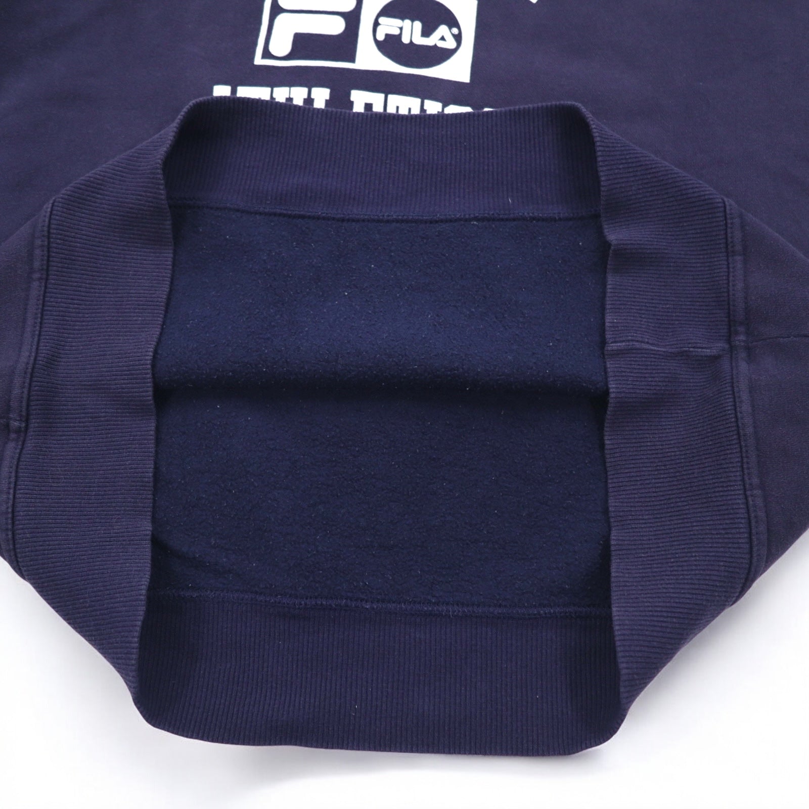 FILA Canada Anni '90 College Logo Felpa L Blu Navy Cotone Stampa