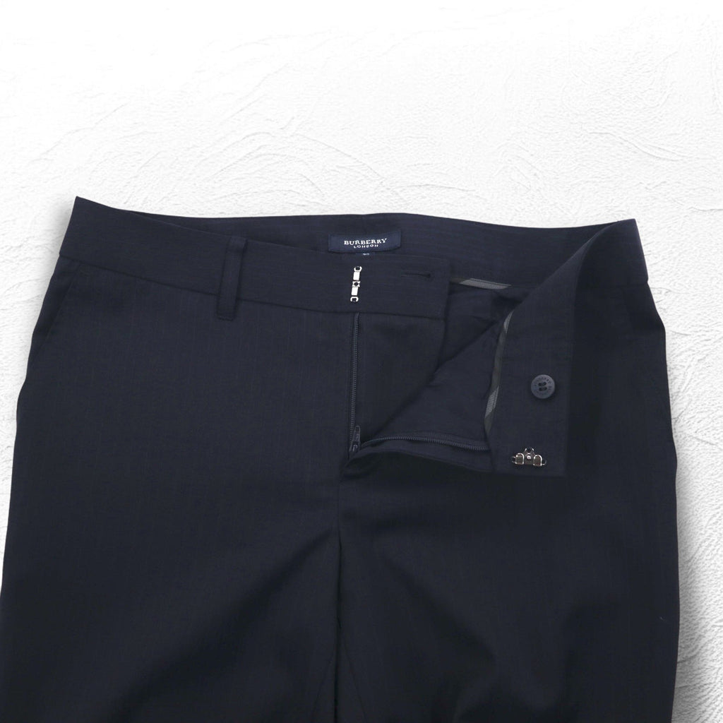 BURBERRY Pantaloni a sigaretta M Blu navy Gessato Lana Fabbricato in Giappone