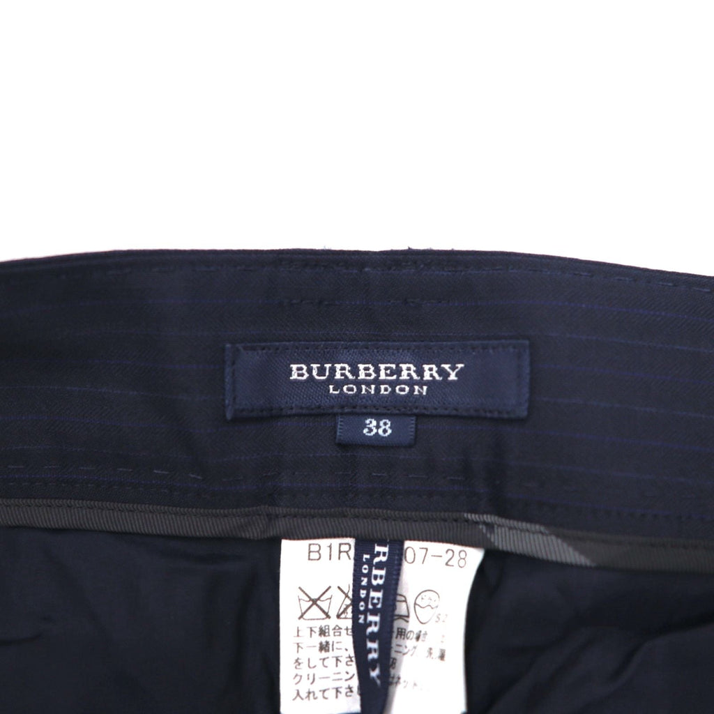 BURBERRY Pantaloni a sigaretta M Blu navy Gessato Lana Fabbricato in Giappone