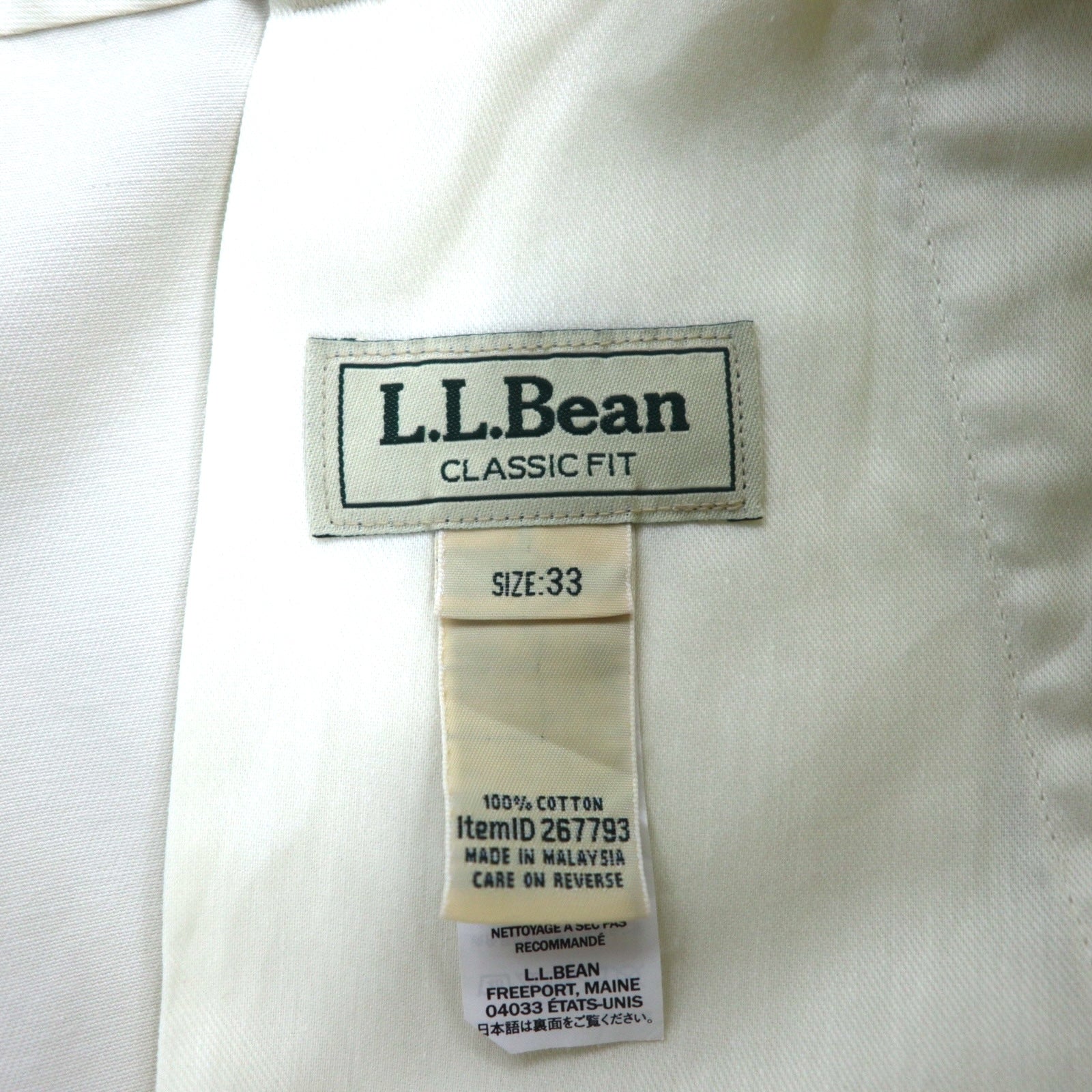 L.L.Bean Pantaloncini Chino Classici Double L Vestibilità L Cotone Beige 267793