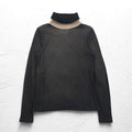 Maison Martin Margiela Dolcevita Top Trasparente Seconda Pelle M Nero Misto Viscosa Cashmere S51GC0286 593-2011 Made in Italy
