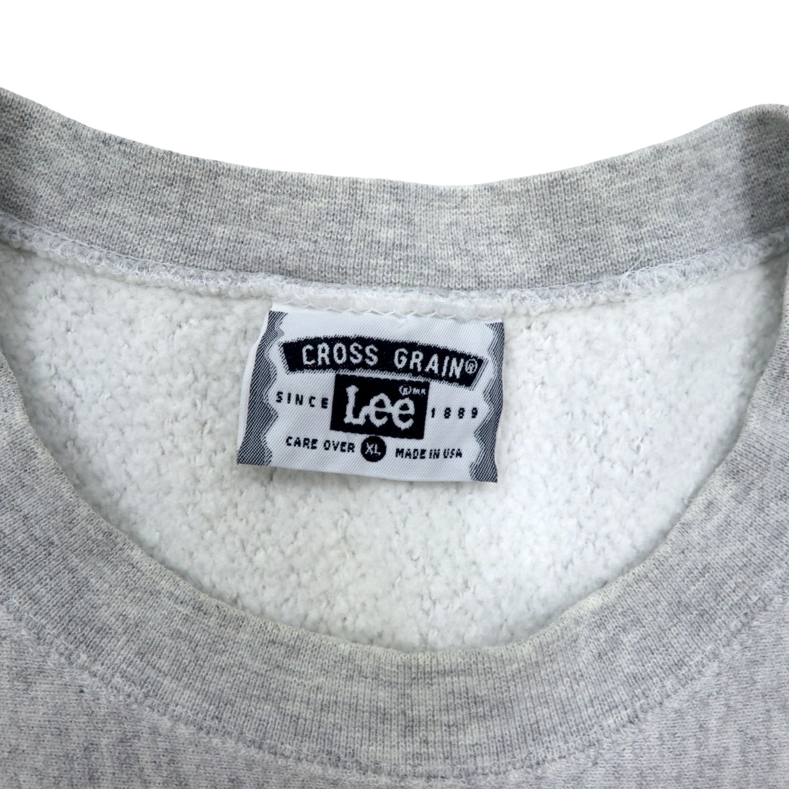 Felpa Lee Reverse Weave USA made anni '90, taglia XL, grigia, cotone, scritta college CHISAGO LAKES FOOTBALL a 3 livelli, logo ad arco, CROSS GRAIN
