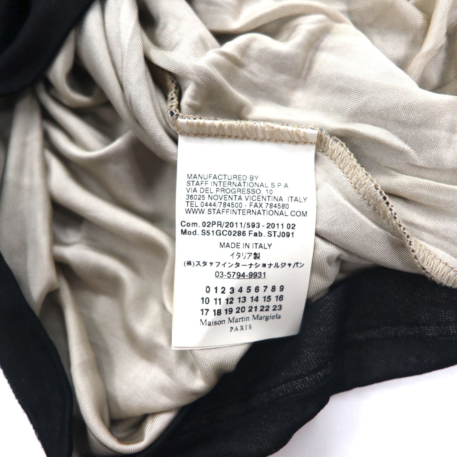 Maison Martin Margiela Dolcevita Top Trasparente Seconda Pelle M Nero Misto Viscosa Cashmere S51GC0286 593-2011 Made in Italy