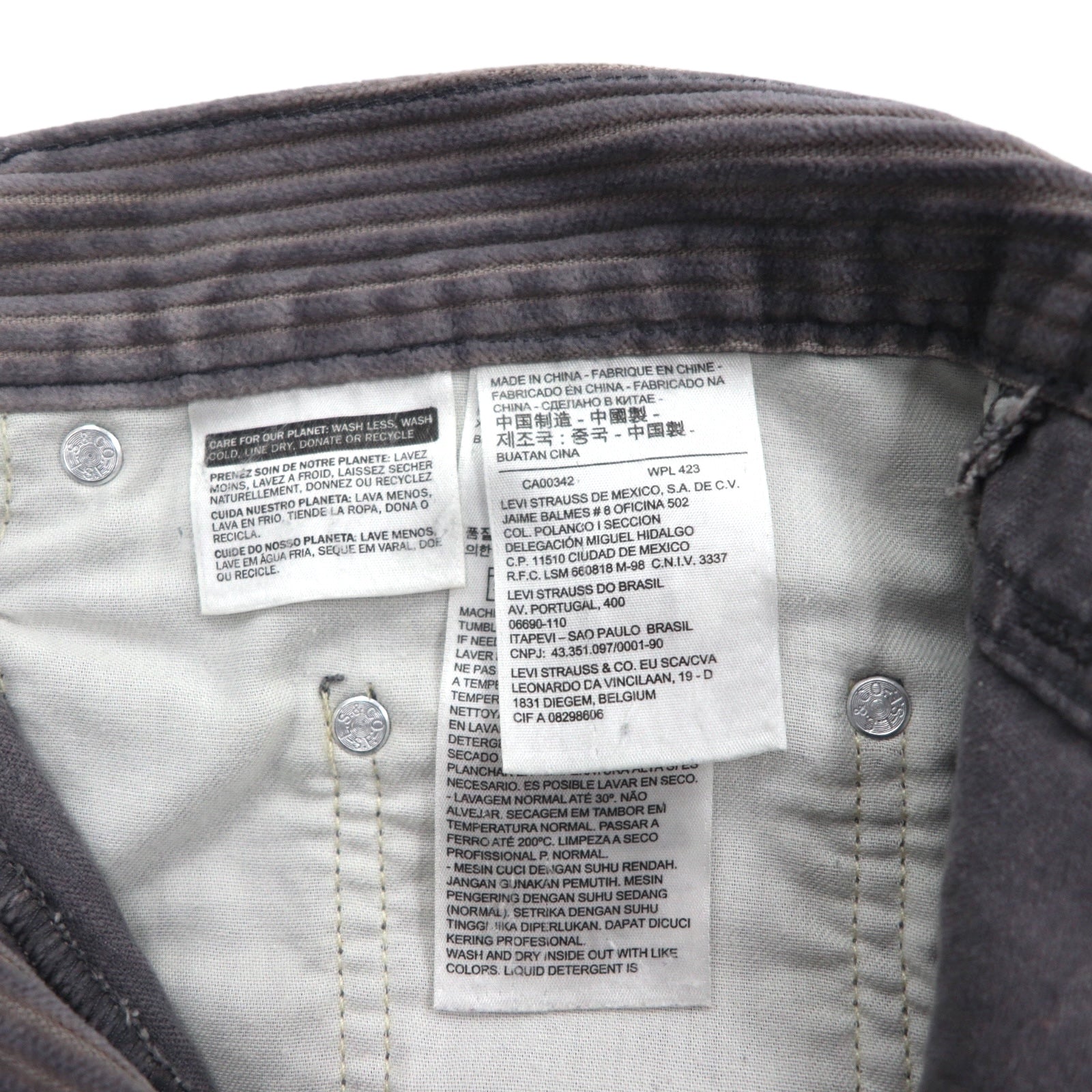 Levi's SILVER TAB 90年代 バギー チノパンツ ワイド コーデュロイパンツ M グレー BAGGY シルバータブ 39290-0007