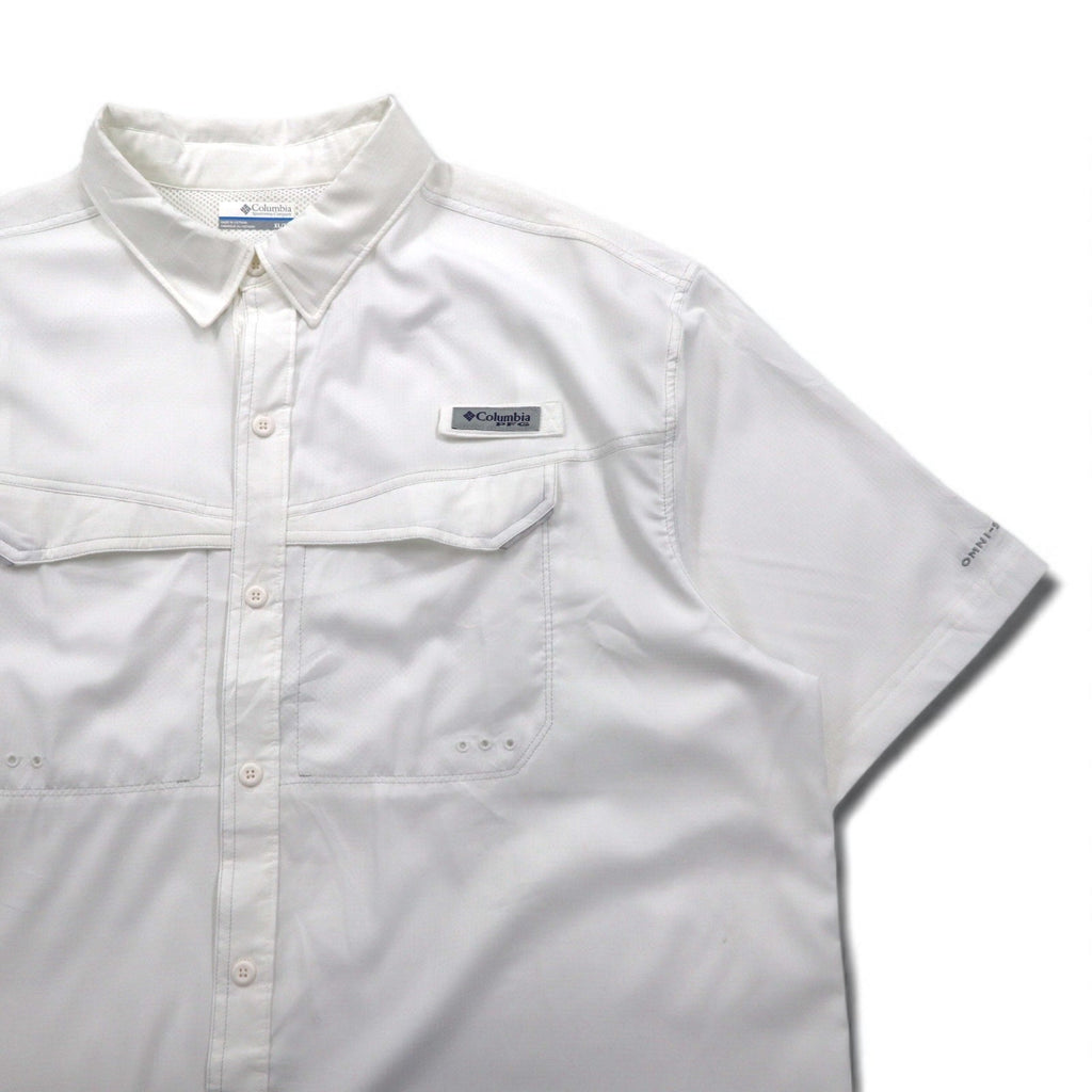 Columbia PFG オムニシェード OMMI-SHADE フィッシングシャツ XL ホワイト ポリエステル FM7024