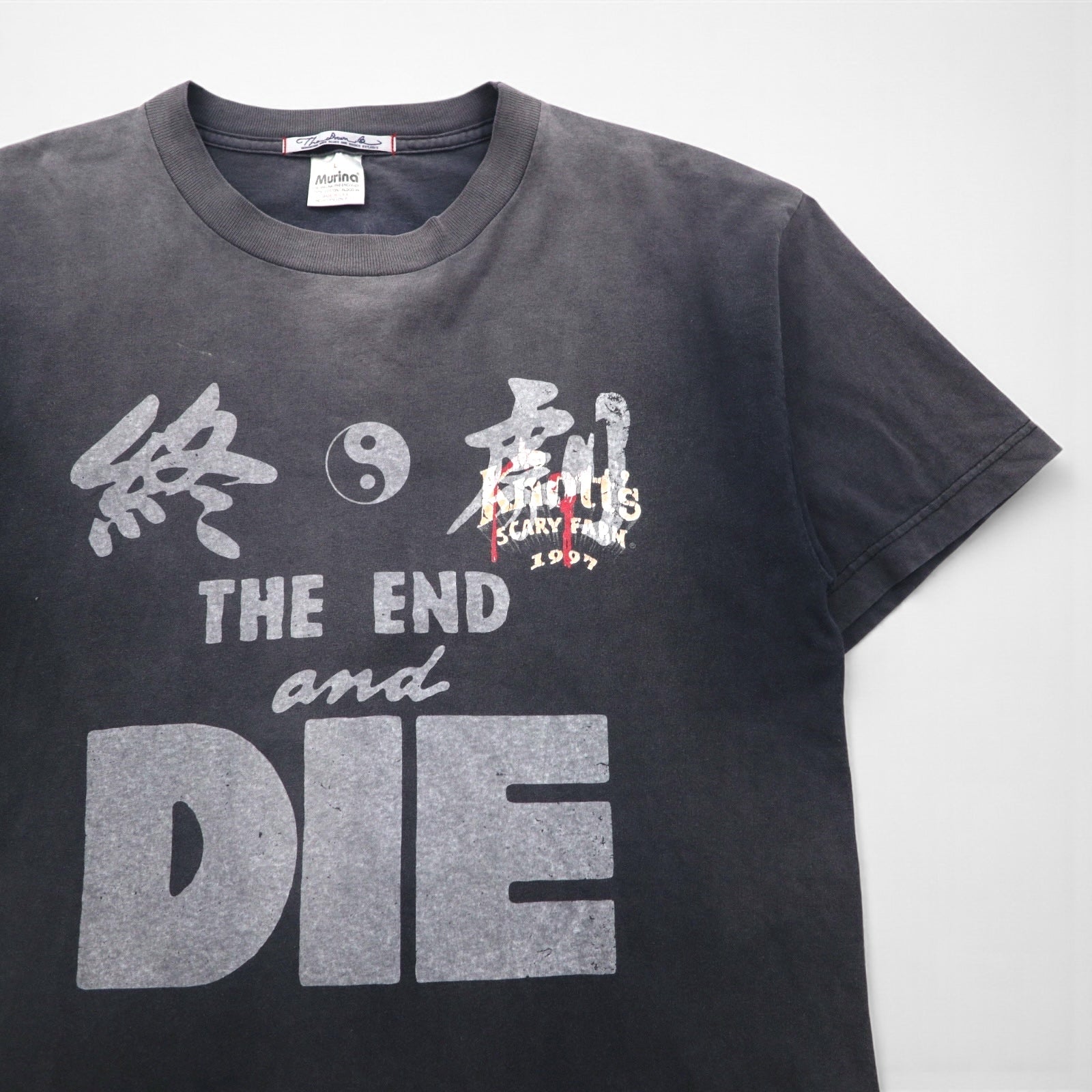 THE DAWN B 終劇からの新世界TEE 古着 リメイク USA製  終劇 Tシャツ L グレー 夜明け