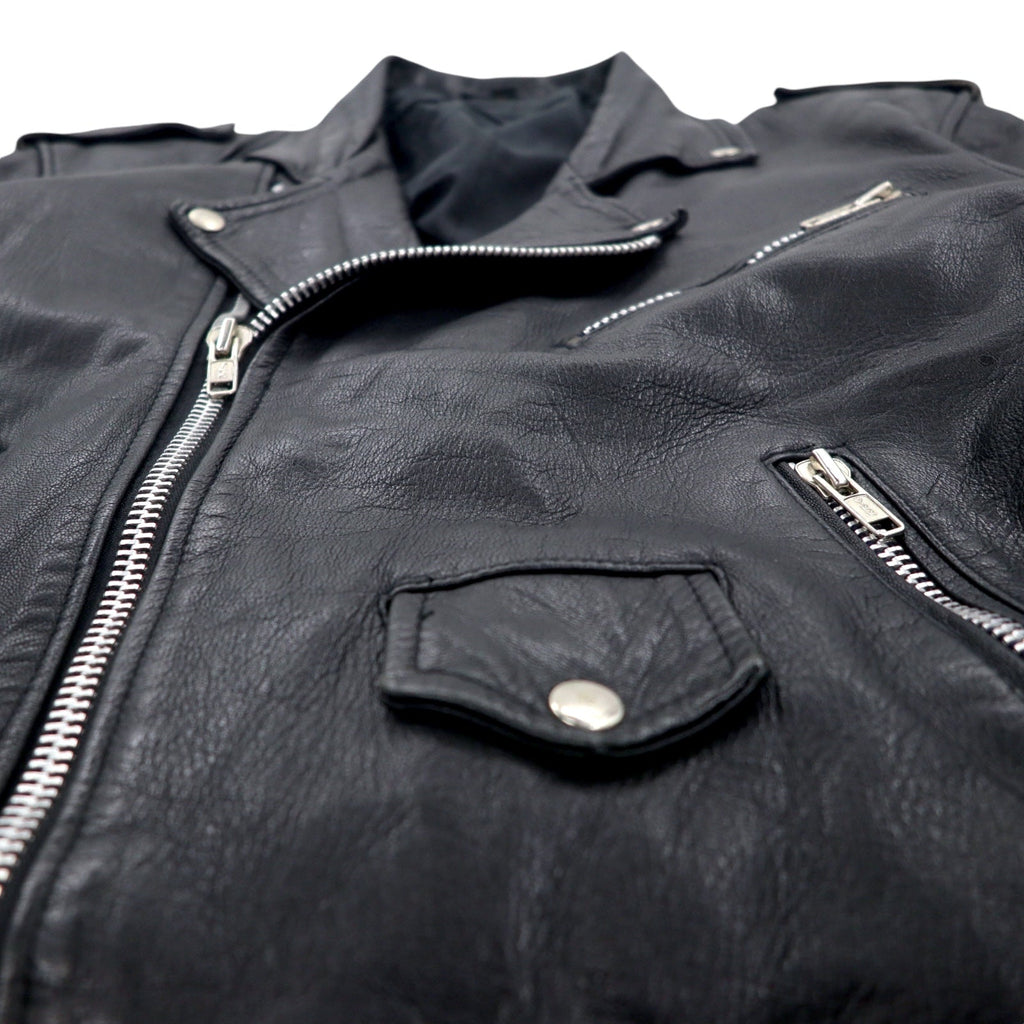 Giacca in pelle Double Riders vintage giacca in pelle doppia cerniera pakistana taglia L nera Made in Pakistan