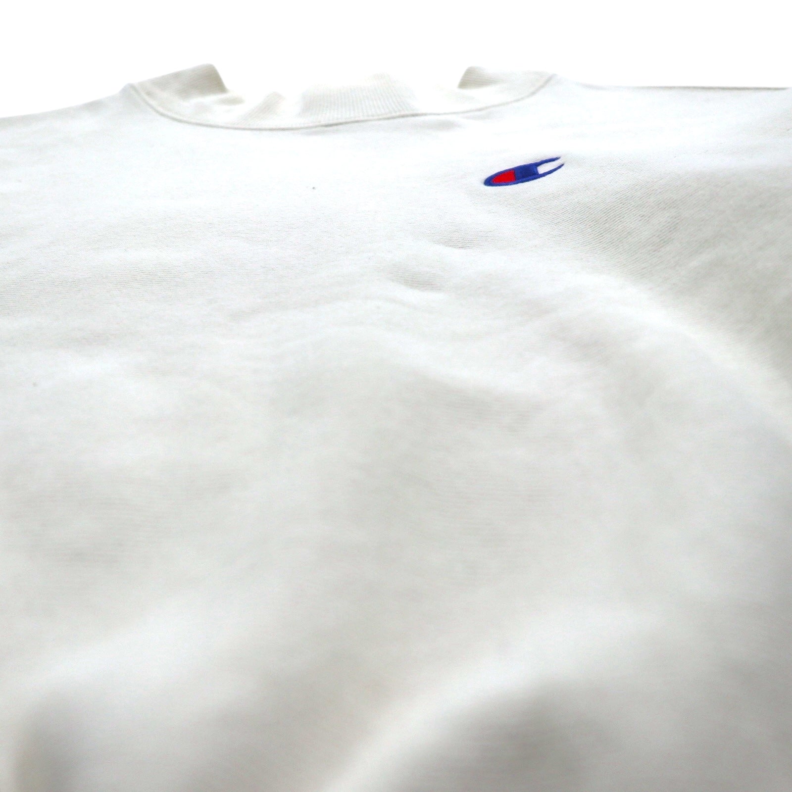 Champion リバースウィーブ REVERSE WEAVE ハイネック クロップド スウェット トレーナー XL ホワイト 青単タグ 復刻 短丈