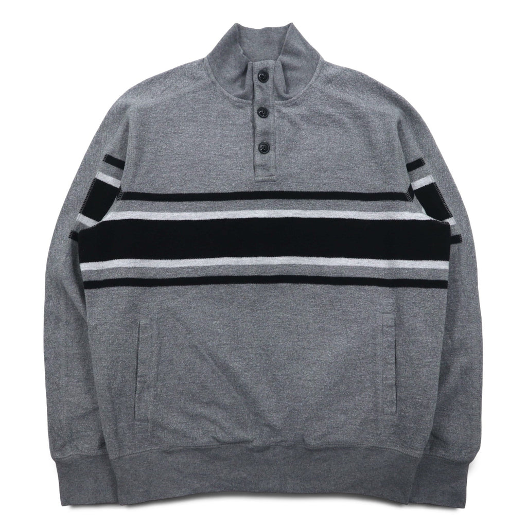 Felpa CHAPS mezza zip M grigio cotone tasche laterali