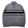 Felpa CHAPS mezza zip M grigio cotone tasche laterali