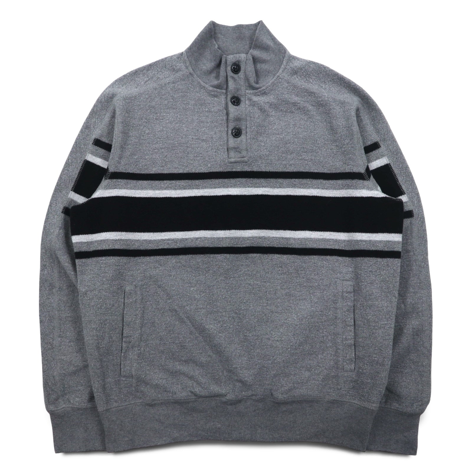 Felpa CHAPS mezza zip M grigio cotone tasche laterali