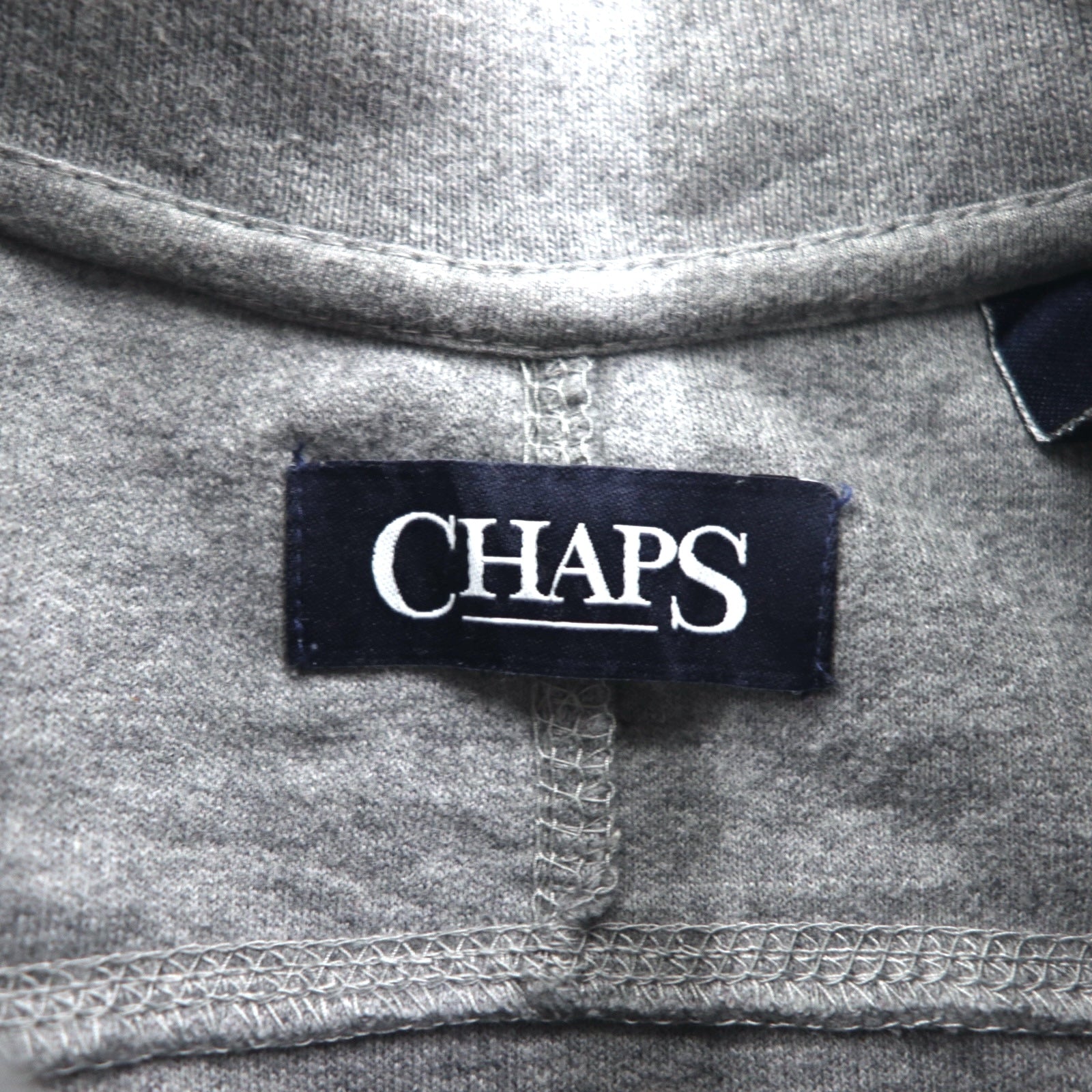 Felpa CHAPS mezza zip M grigio cotone tasche laterali
