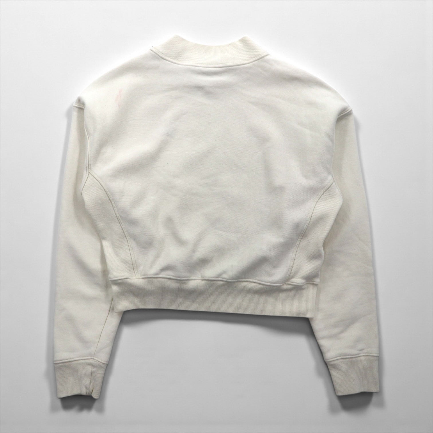 Champion リバースウィーブ REVERSE WEAVE ハイネック クロップド スウェット トレーナー XL ホワイト 青単タグ 復刻 短丈