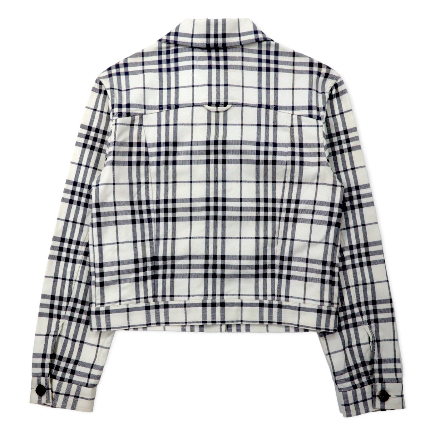 BURBERRY Giacca trucker Nova Check M bianca cotone elasticizzato