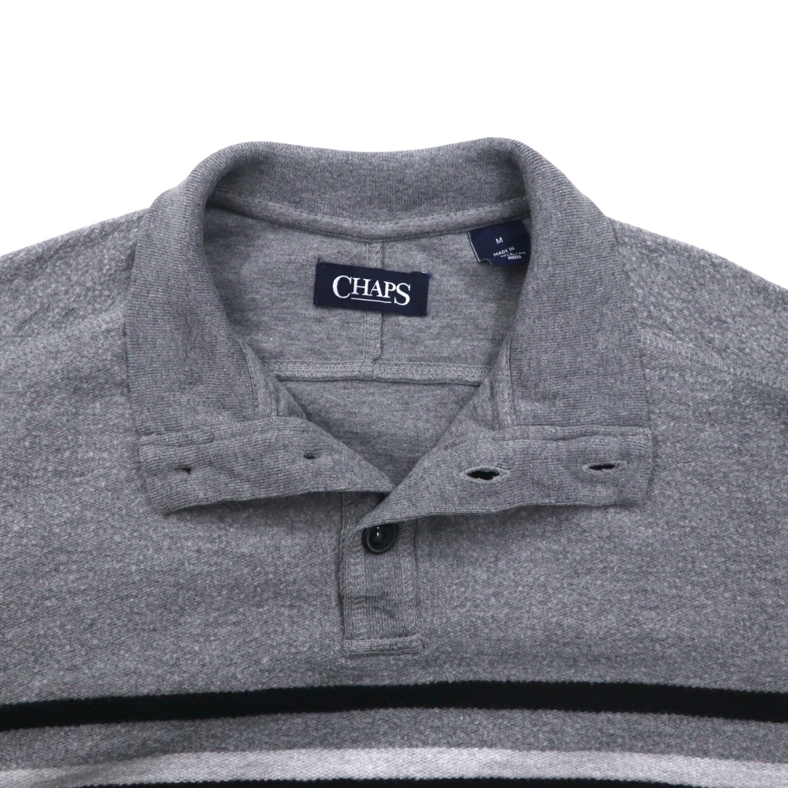 Felpa CHAPS mezza zip M grigio cotone tasche laterali