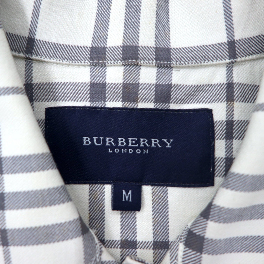 BURBERRY Giacca trucker Nova Check M bianca cotone elasticizzato