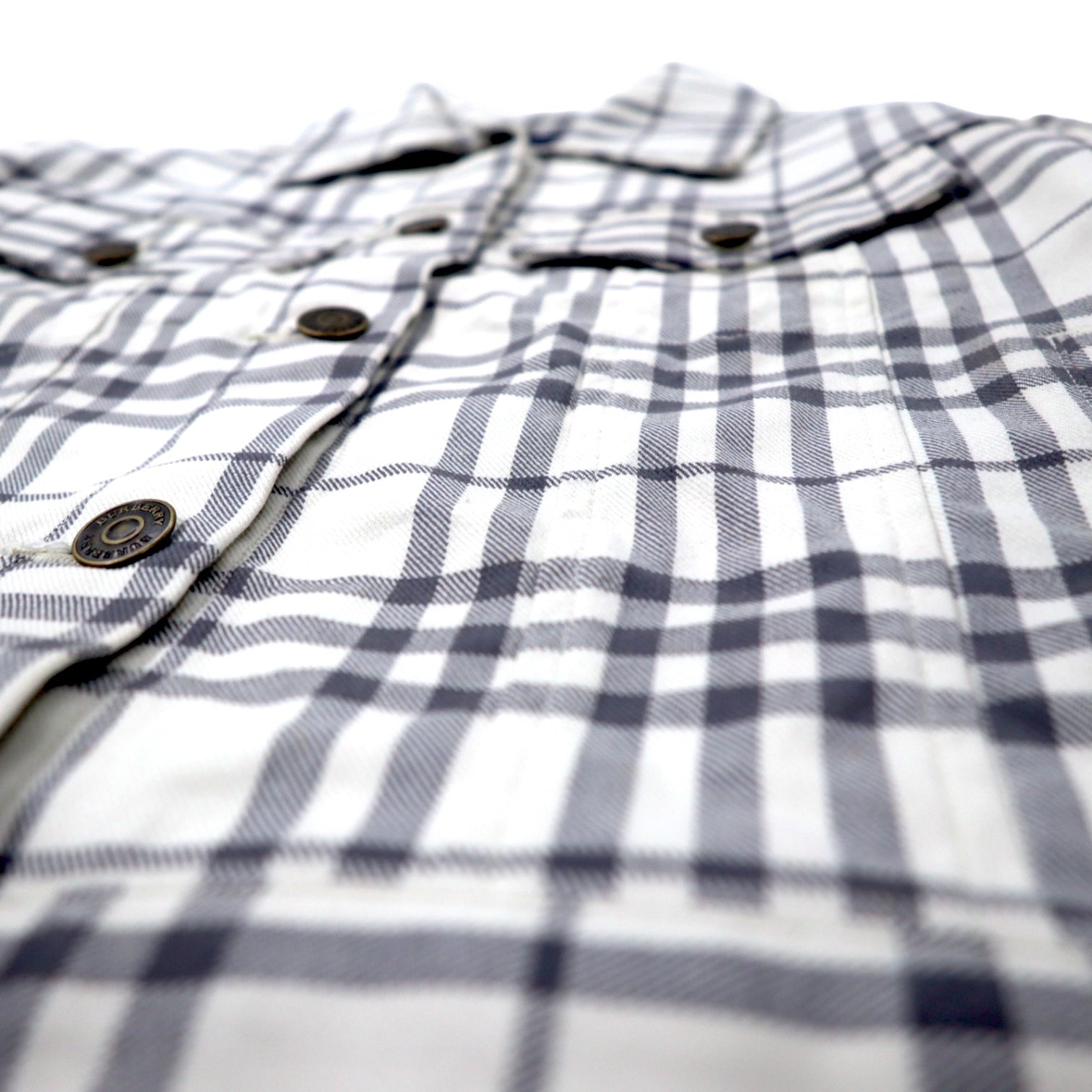 BURBERRY Giacca trucker Nova Check M bianca cotone elasticizzato