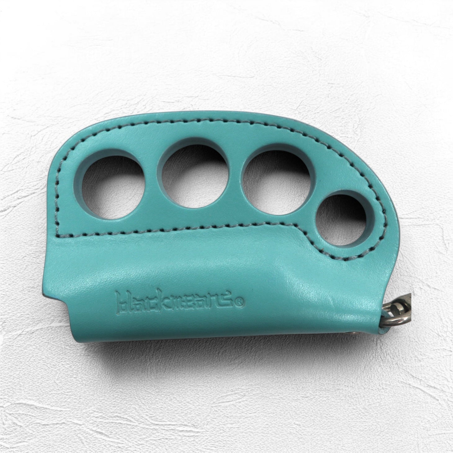 blackmeans accendino "knuckle duster" turchese blu pelle moschettone