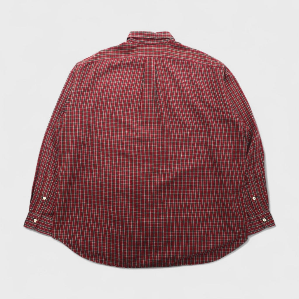 Ralph Lauren 90年代 ボタンダウン フランネルシャツ 2XL レッド チェック BLAIRE スモールポニー刺繡