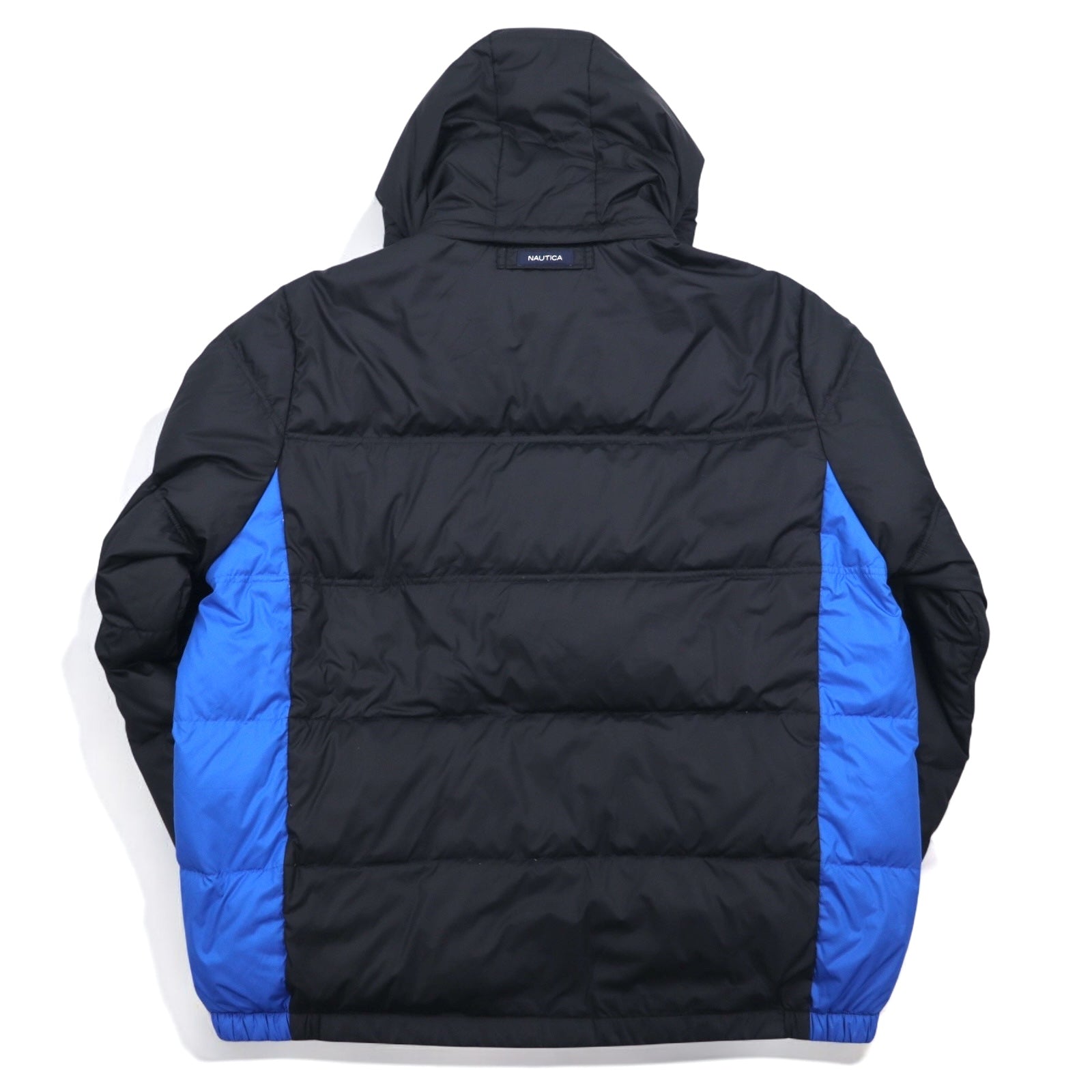 NAUTICA piumino XXL nero blu poliestere cappuccio staccabile
