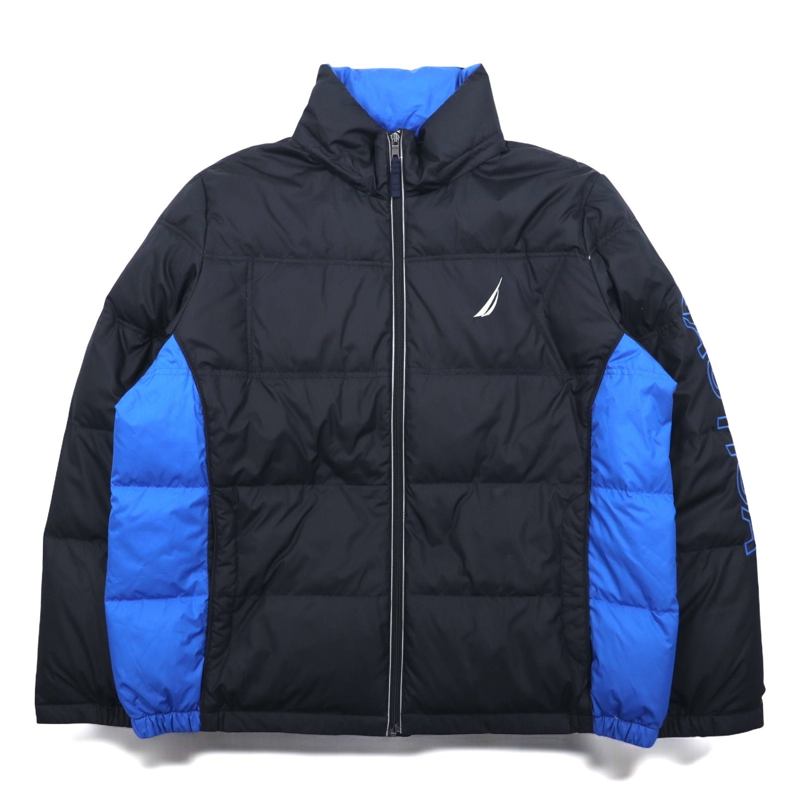 NAUTICA piumino XXL nero blu poliestere cappuccio staccabile