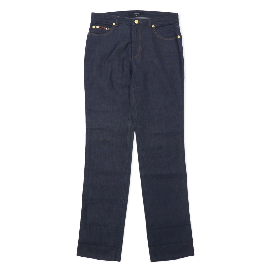 GUCCI Jeans in denim elasticizzato taglia 40 blu scuro con cerniera, made in Italy