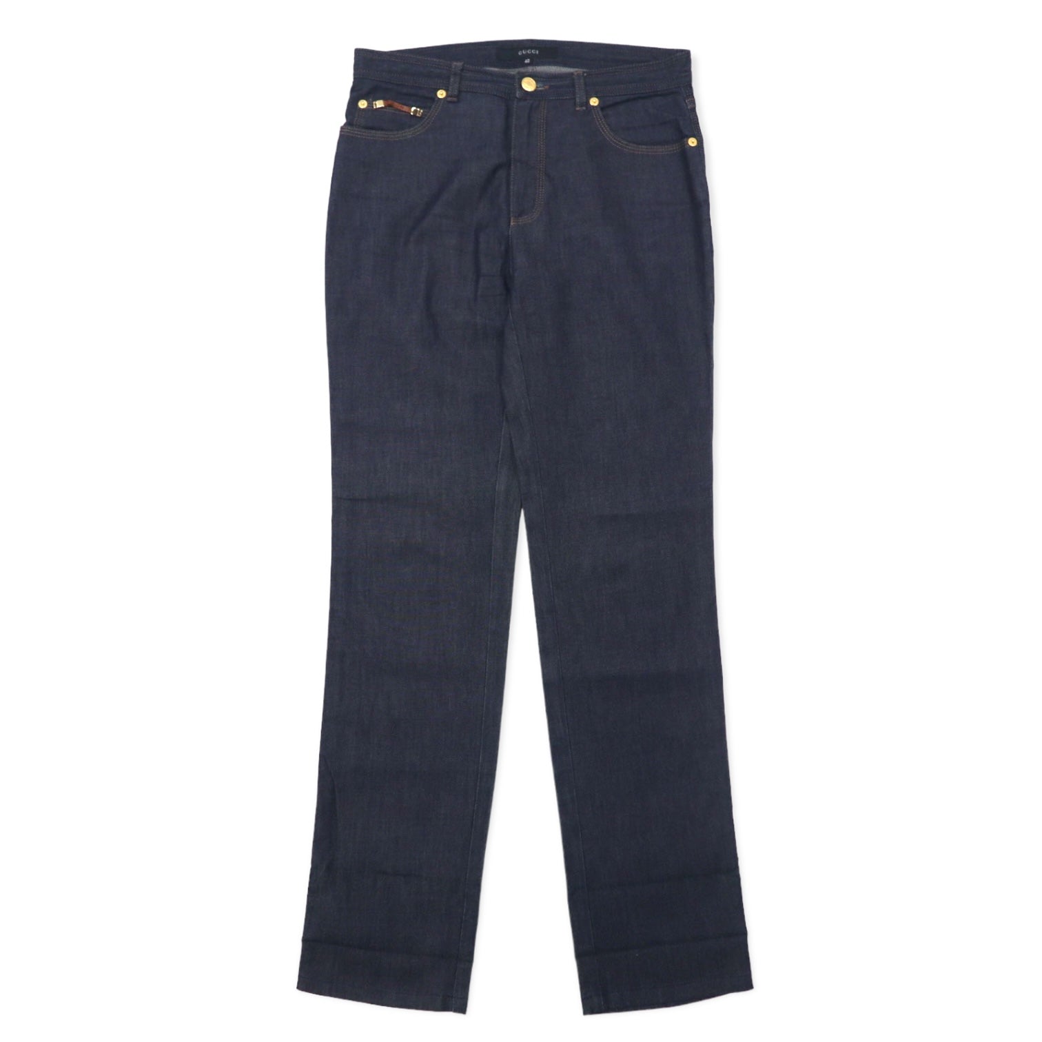 GUCCI Jeans in denim elasticizzato taglia 40 blu scuro con cerniera, made in Italy