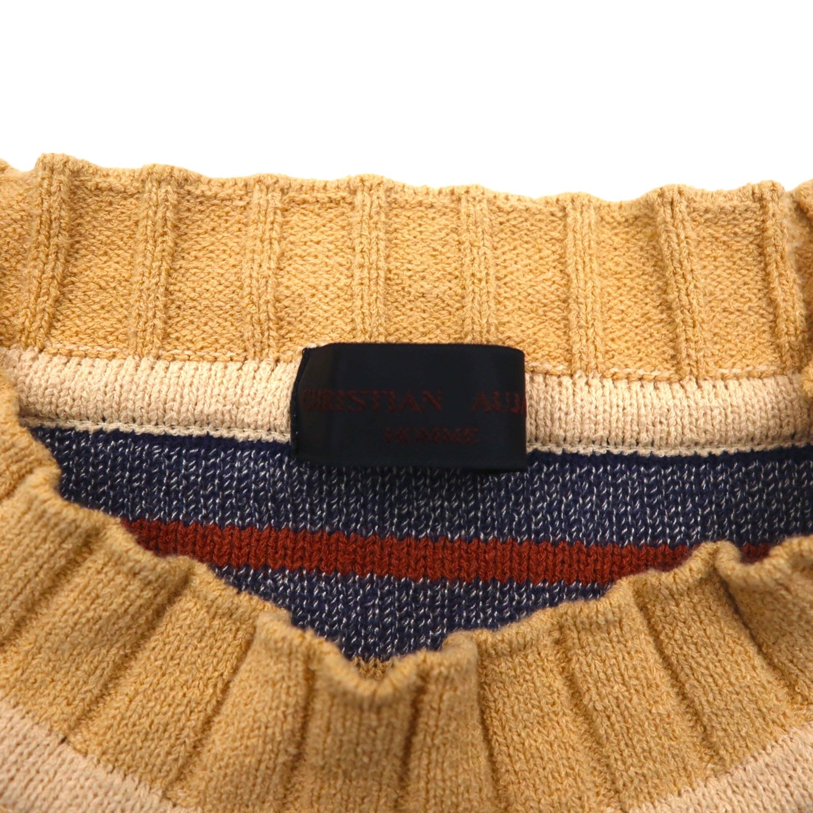 CRISTIAN AUJARD HOMME Maglione a collo alto in maglia XL multicolore a righe