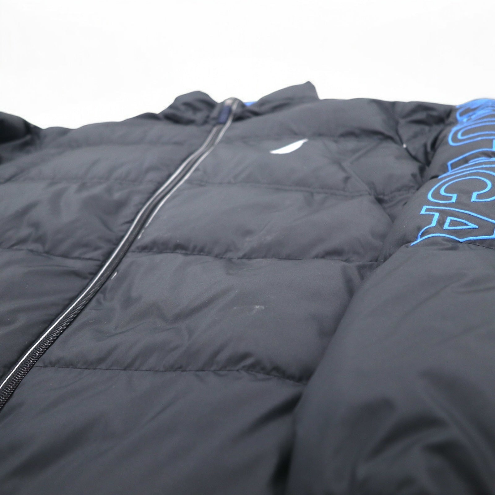 NAUTICA piumino XXL nero blu poliestere cappuccio staccabile
