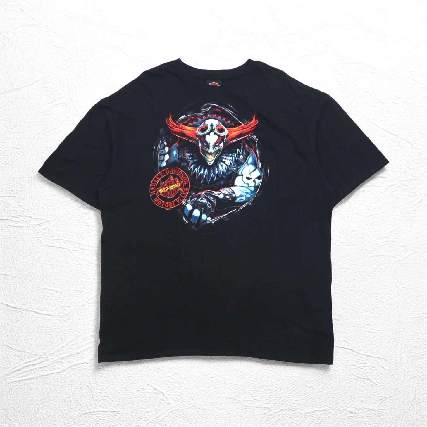 T-shirt HARLEY DAVIDSON stampa fronte/retro 2XL nera cotone teschio clown BALTIMORE taglia grande