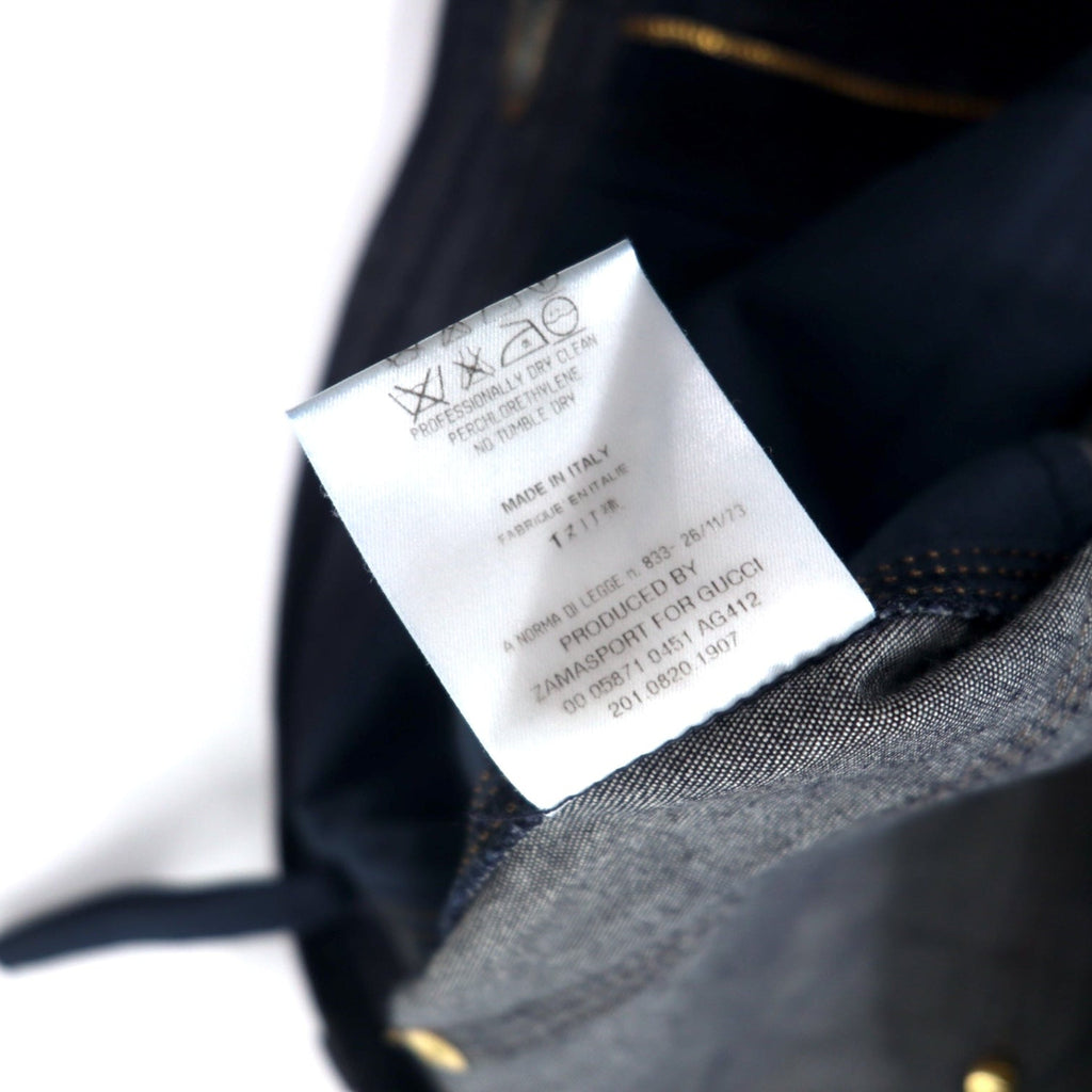 GUCCI Jeans in denim elasticizzato taglia 40 blu scuro con cerniera, made in Italy