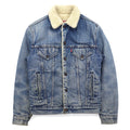 LEVI'S SAN FRANCISCO anni '80 USA Sherpa Trucker Giacca di Jeans con Fodera in Pile G Jean XS Blu Cotone 70608 0216