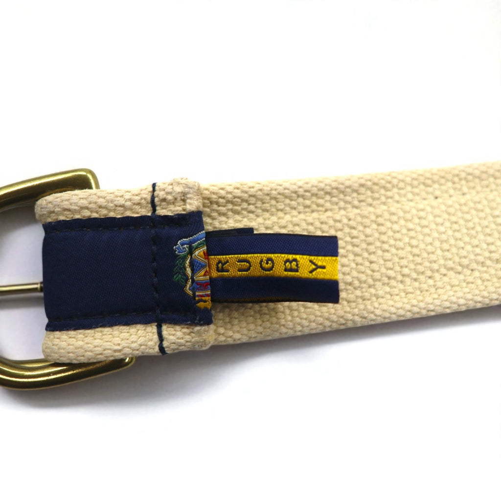 RUGBY RALPH LAUREN Cintura ad anello blu navy beige nylon tela R.L.R.F.C