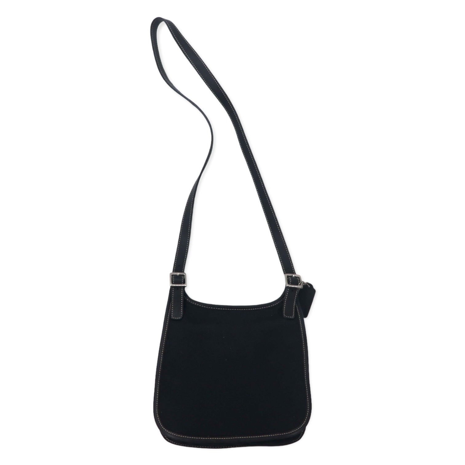 COACH USA Old Coach Borsa a tracolla Crossbody Nera in Tela e Pelle 8114