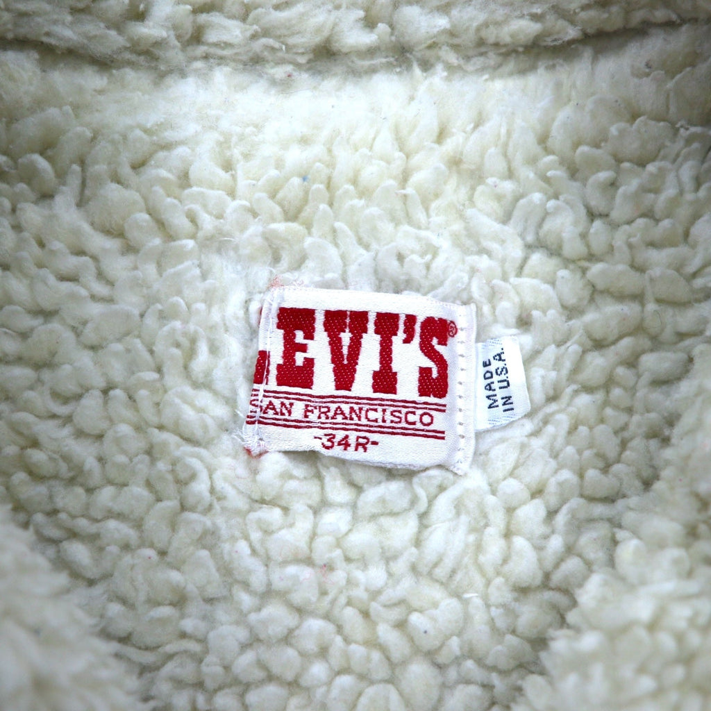 LEVI'S SAN FRANCISCO anni '80 USA Sherpa Trucker Giacca di Jeans con Fodera in Pile G Jean XS Blu Cotone 70608 0216
