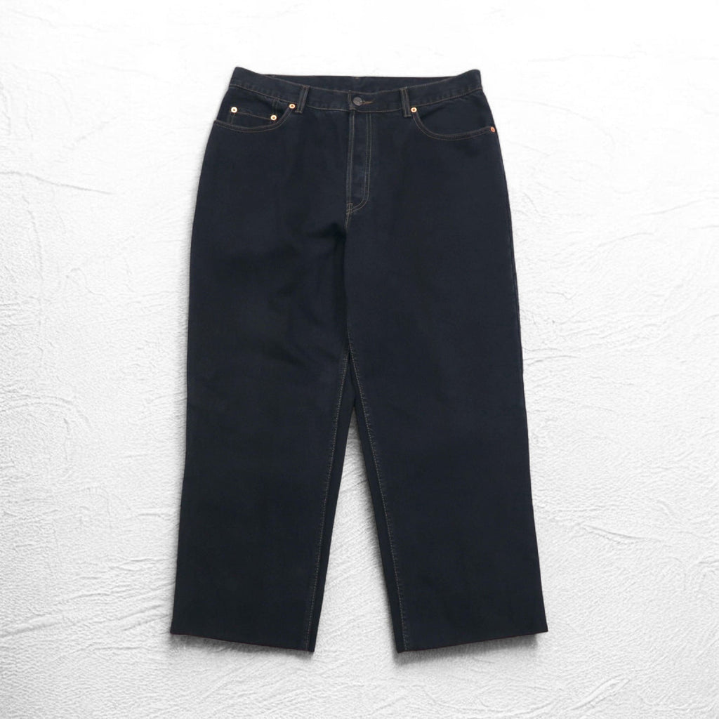 Levi's Made in Italy anni '90 Orange Tab 412 modello Euro Jeans taglia L neri bottone patta toppa in pelle