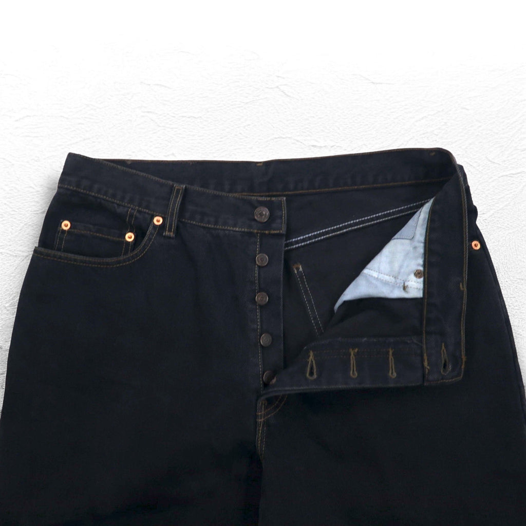 Levi's Made in Italy anni '90 Orange Tab 412 modello Euro Jeans taglia L neri bottone patta toppa in pelle
