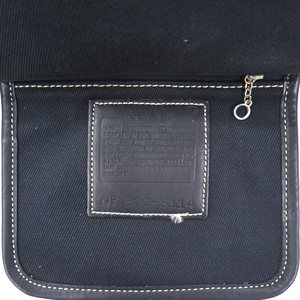 COACH USA Old Coach Borsa a tracolla Crossbody Nera in Tela e Pelle 8114